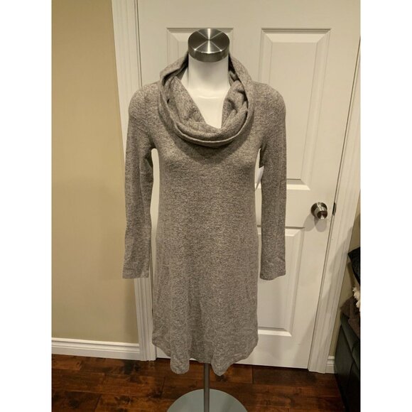 Saturday, Sunday Anthropologie Gray Knit Cowl Neck Dress, Size XS - Picture 1 of 5